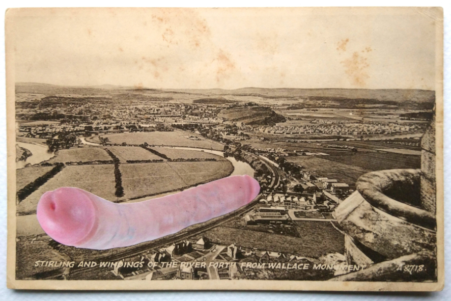 Dildo Postcard by artist Paul Coombs
