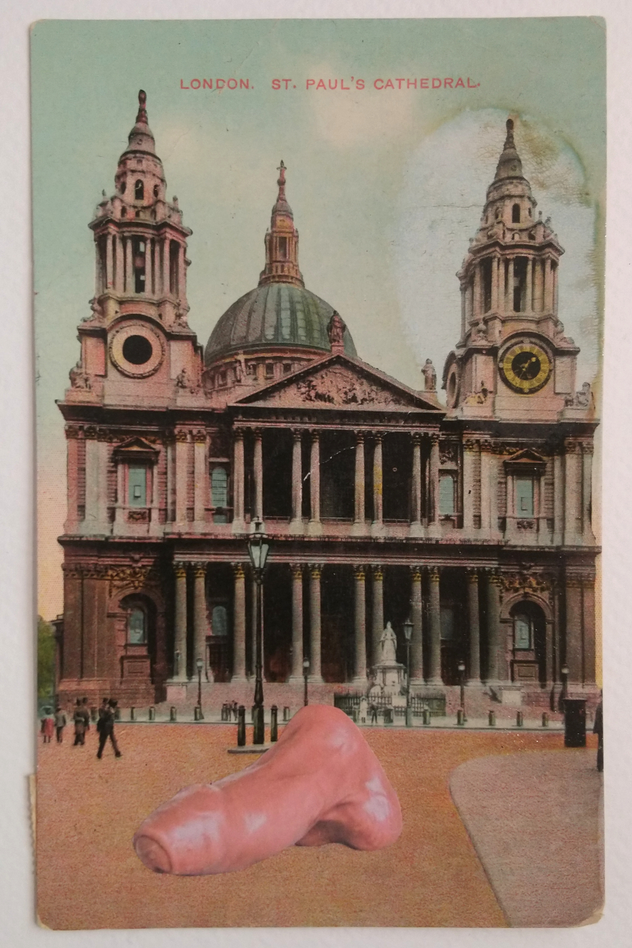 Dildo Postcard by artist Paul Coombs