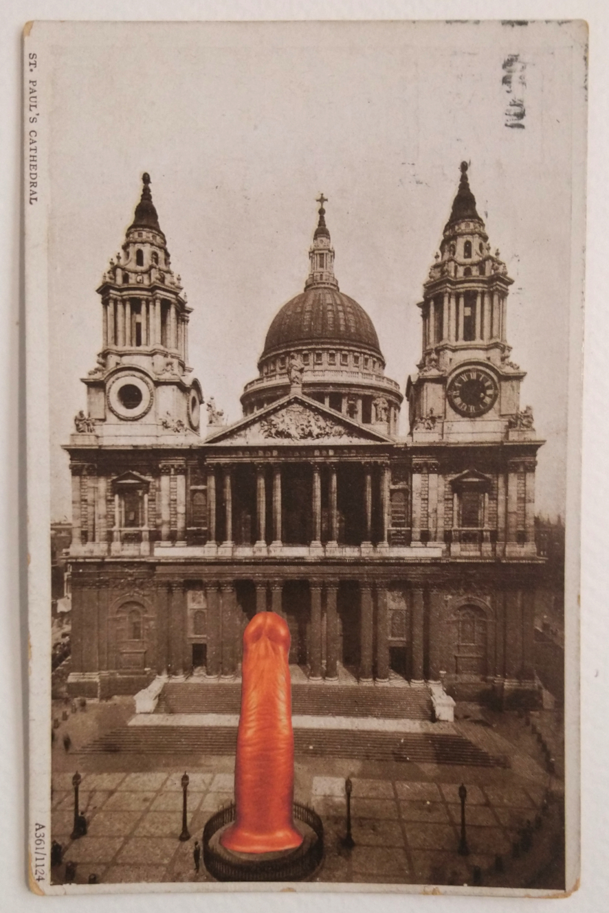 Dildo Postcard by artist Paul Coombs