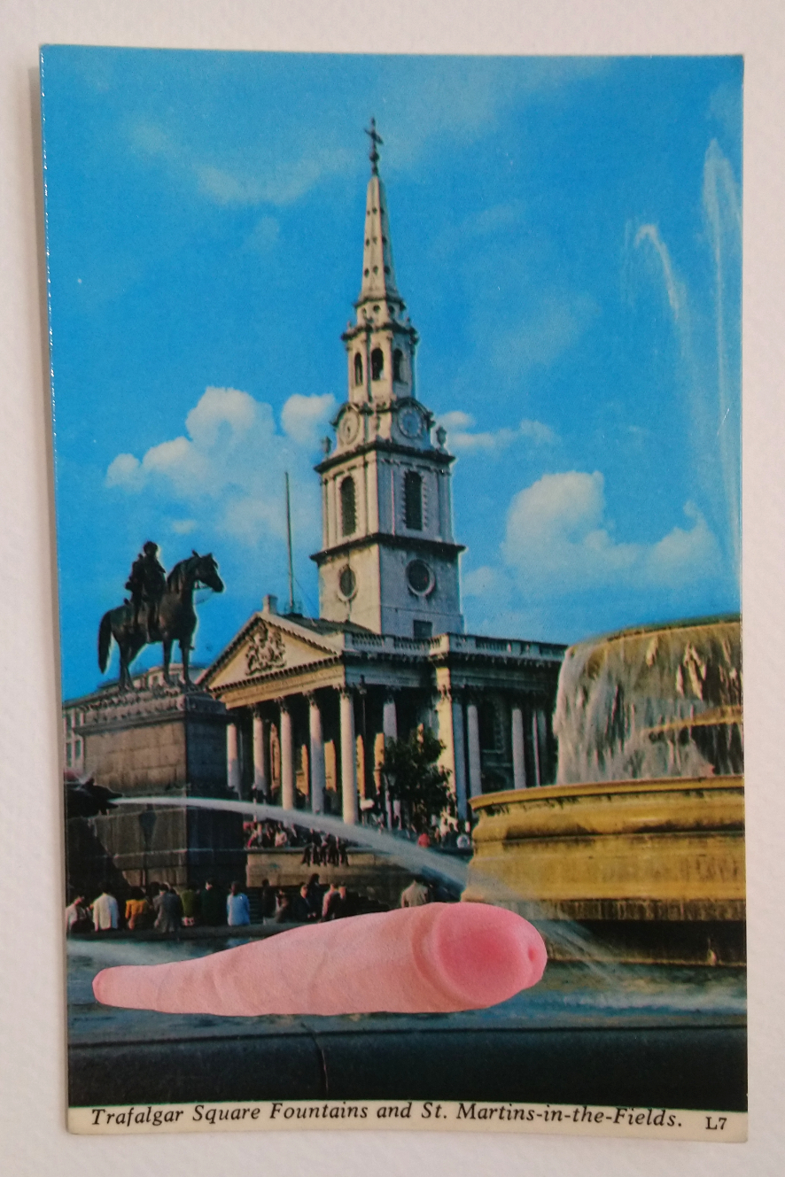 Dildo Postcard by artist Paul Coombs