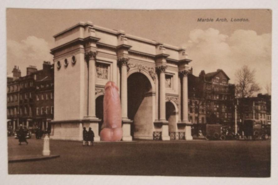Dildo Postcard by artist Paul Coombs