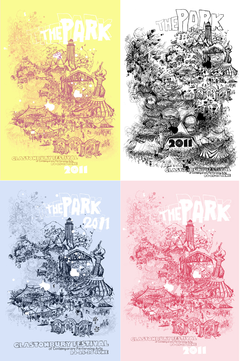 Glastonbury Festival Park Stage T-Shirt Design 2011 by Paul Coombs