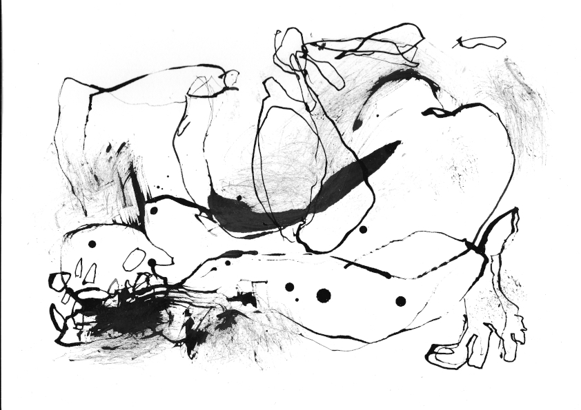 Human Remains, ink on paper, artist, Paul Coombs, gay, queer, lgbtqiplus, drawing, collage, art