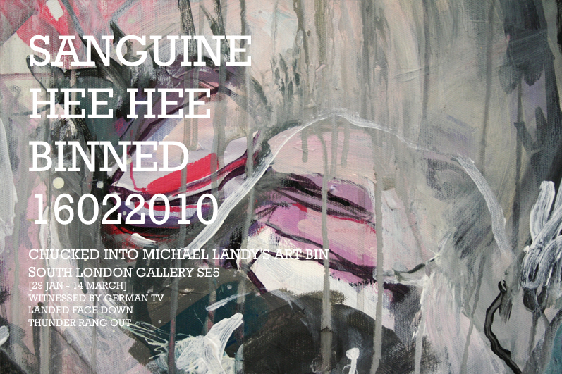 Paul Coombs Sanguine Hee Hee in Michael Landy's Art Bin at South London Gallery