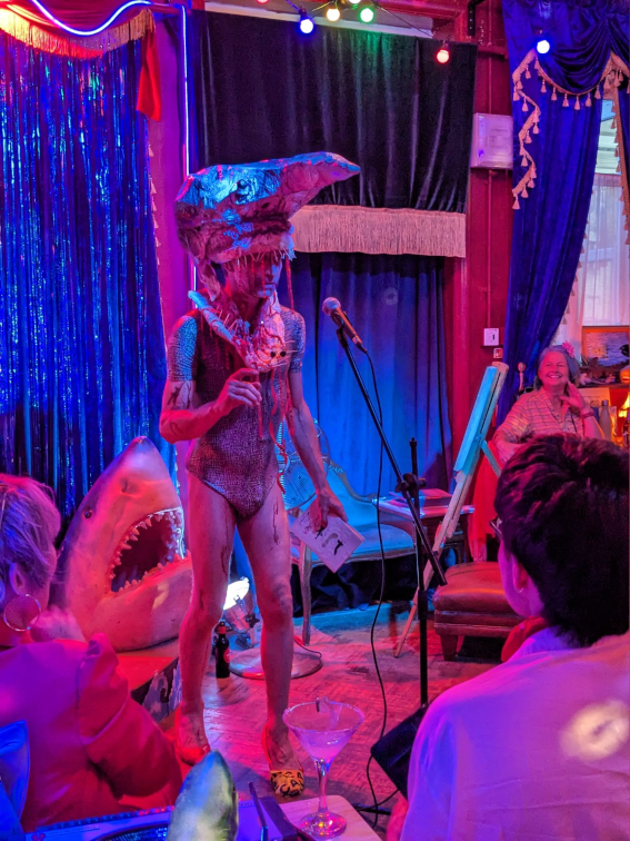 Shark, Performance, artist, Paul Coombs, gay, queer, lgbtqiplus, drawing, collage, art